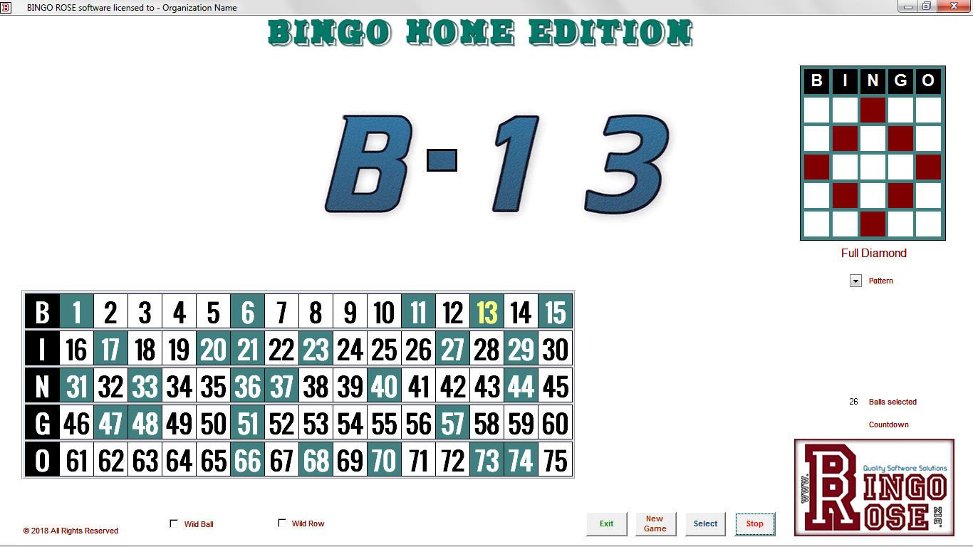 Bingo Home Edition  - Group mode - Customizable numbering
